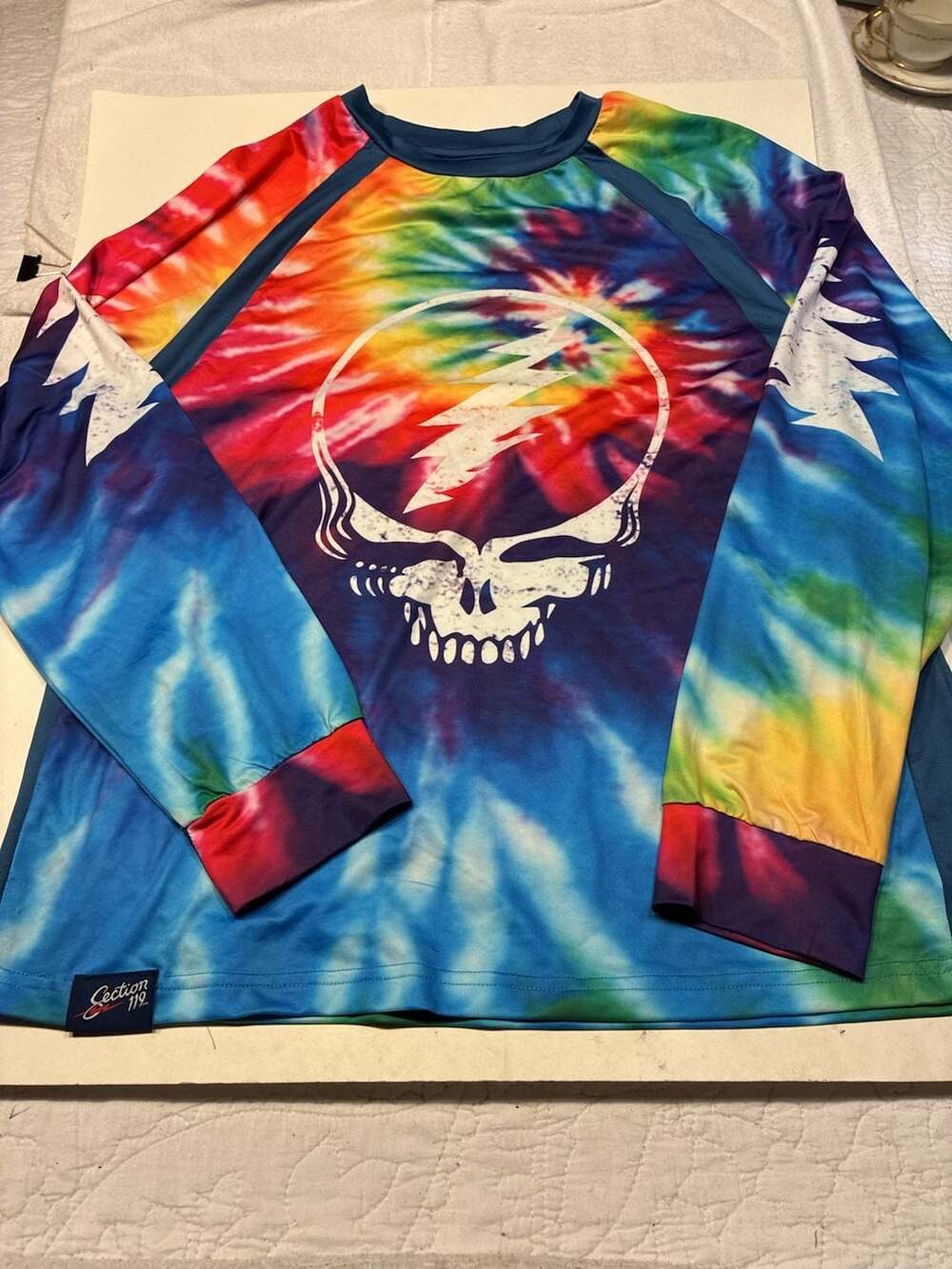 Section 119 Grateful Dead Long Sleeve UPF 50 Loose Fit Swim Shirt